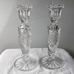 Wedgwood Galway Irish Crystal Candlestick Holders - 2